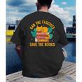 Ban The Fascist Save The Books For a Book Fan Men's Back Print T-Shirt