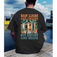Ban Liars And Crooks Not History And Books Bookworm Library Men's Back Print T-Shirt Ban Liars And Crooks Not History And Books Bookworm Library Men's Back Print T-Shirt