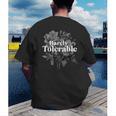 Barely Tolerable Shirt Floral Book Lover Quote Bookish Men's Back Print T-Shirt