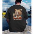 Bear Reading Book Glasses Library Zoo Teacher School Animal Men's Back Print T-Shirt
