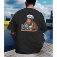Bigfoot Reading a Cookbook Men's Back Print T-Shirt