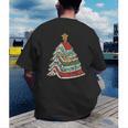 Book Christmas Tree For Librarians Book Lovers Men's Back Print T-Shirt Book Christmas Tree For Librarians Book Lovers Men's Back Print T-Shirt