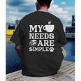 Book Coffee Dog Book My Needs Are Simple Men Women Kids Men's Back Print T-Shirt Book Coffee Dog Book My Needs Are Simple Men Women Kids Men's Back Print T-Shirt