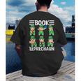 Book Leprechaun St Patrick's Day Library Librarian Reading Men's Back Print T-Shirt Book Leprechaun St Patrick's Day Library Librarian Reading Men's Back Print T-Shirt