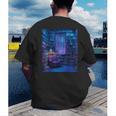 Book Library Bookshelf Armchair Window Pattern Print Men's Back Print T-Shirt Book Library Bookshelf Armchair Window Pattern Print Men's Back Print T-Shirt