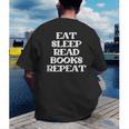 Book Lover Book Eat Sleep Read Books Repeat Men's Back Print T-Shirt Book Lover Book Eat Sleep Read Books Repeat Men's Back Print T-Shirt