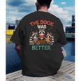 Book Lover Racoon Reading Bookish The Book Was Better Men's Back Print T-Shirt Book Lover Racoon Reading Bookish The Book Was Better Men's Back Print T-Shirt