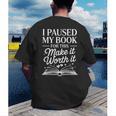Book Lover Reading Quote For Reading Teacher Men's Back Print T-Shirt Book Lover Reading Quote For Reading Teacher Men's Back Print T-Shirt