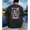 Book Lover Tarot Card The Reader Mystic Skeleton Men's Back Print T-Shirt