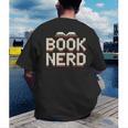 Book Nerd Retro Pixel Reading Librarian Aesthetic Men's Back Print T-Shirt