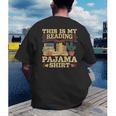 Book And Pajama This Is My Reading Pajama Bedtime Reading Men's Back Print T-Shirt