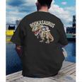 Book Reading Dinosaur T-Rex Dino Bookworm Men's Back Print T-Shirt