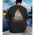 All Booked For Christmas Book Lovers Xmas Tree Lights Men's Back Print T-Shirt