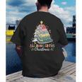 All Booked For Christmas Book Tree Lights Christmas Library Men's Back Print T-Shirt All Booked For Christmas Book Tree Lights Christmas Library Men's Back Print T-Shirt