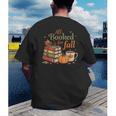 All Booked For Fall Books Coffee Fall Leaves Pumpkins Autumn Men's Back Print T-Shirt
