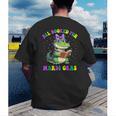 All Booked For Mardi Gras Crocodile Reading Book Teacher Men's Back Print T-Shirt