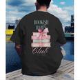 Bookish Babes Club Cute Pink Book Stack With Bow Men's Back Print T-Shirt Bookish Babes Club Cute Pink Book Stack With Bow Men's Back Print T-Shirt