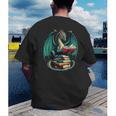 Books Dragon Reading Book Lover Men's Back Print T-Shirt