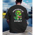 Books Never Go Extinct Reading Dinosaur Bookish Nerdy Men's Back Print T-Shirt Books Never Go Extinct Reading Dinosaur Bookish Nerdy Men's Back Print T-Shirt