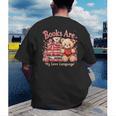 Books Are My Love Language Teddy Bear Book Lovers Valentine Men's Back Print T-Shirt
