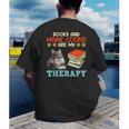 BOOKS AND MAINE COONS ARE MY THERAPY Main Coon Men's Back Print T-Shirt BOOKS AND MAINE COONS ARE MY THERAPY Main Coon Men's Back Print T-Shirt