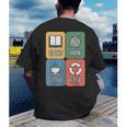 Books Yarn Coffee Repeat Crocheting Men's Back Print T-Shirt