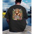 Bookworm Cute Highland Cow Reading Book Men's Back Print T-Shirt Bookworm Cute Highland Cow Reading Book Men's Back Print T-Shirt