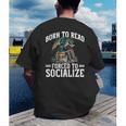 Born To Read Forced To Socialize Dragon Books Reading Men's Back Print T-Shirt Born To Read Forced To Socialize Dragon Books Reading Men's Back Print T-Shirt