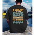 Borrow Books A Library A Day Keeps The Boredom Away Reading Men's Back Print T-Shirt Borrow Books A Library A Day Keeps The Boredom Away Reading Men's Back Print T-Shirt