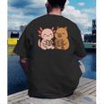 Capybara Axolotl Kawaii Kids Anime Book Lover Reading Men's Back Print T-Shirt Capybara Axolotl Kawaii Kids Anime Book Lover Reading Men's Back Print T-Shirt