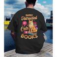 Cat Shirts For Women Book Lover Shirt Cats And Books Men's Back Print T-Shirt
