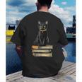 Cat Sitting On Books Men's Back Print T-Shirt Cat Sitting On Books Men's Back Print T-Shirt