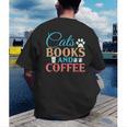 Cats Books And Coffee Men's Back Print T-Shirt