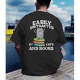 Cats And Books Read Reading Librarian Book Across America Men's Back Print T-Shirt