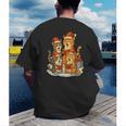 Cats Reading Books Christmas Tree Men's Back Print T-Shirt