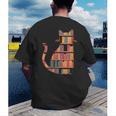Cats Reading Books Librarian Library Readers Men's Back Print T-Shirt