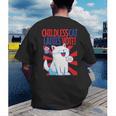 Childless Cat Ladies Vote Kamala Harris Cute Comic Book Cat Men's Back Print T-Shirt Childless Cat Ladies Vote Kamala Harris Cute Comic Book Cat Men's Back Print T-Shirt