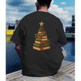 Christmas Book Tree Bookshelf Holiday For Readers Librarians Men's Back Print T-Shirt Christmas Book Tree Bookshelf Holiday For Readers Librarians Men's Back Print T-Shirt