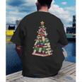 Christmas Tree Of Books For Readers And Librarians Men's Back Print T-Shirt Christmas Tree Of Books For Readers And Librarians Men's Back Print T-Shirt
