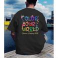 Color Our World Summer Reading 2025 Boho Wildflower Book Men's Back Print T-Shirt Color Our World Summer Reading 2025 Boho Wildflower Book Men's Back Print T-Shirt