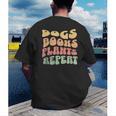 Colorful Dogs Books Plants Repeat Men's Back Print T-Shirt