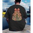 Coquette Christmas Book Tree Xmas Lights Librarian Teacher Men's Back Print T-Shirt