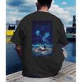 Cosmic Botanical Book Lover Reading Men's Back Print T-Shirt
