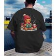 Cozy Gingerbread Christmas Reading Book Xmas Snowflakes Fall Men's Back Print T-Shirt