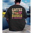 Crochet Coffee Reading Books Crocheter Crocheting Men's Back Print T-Shirt