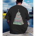 Cute Bookmas Christmas Book Tree Book Lover Teacher Men's Back Print T-Shirt Cute Bookmas Christmas Book Tree Book Lover Teacher Men's Back Print T-Shirt