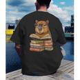 Cute Capybara Reading Books Animal Capybara Bookworms Men's Back Print T-Shirt