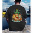 Cute Cats Reading Books Christmas Tree Men's Back Print T-Shirt Cute Cats Reading Books Christmas Tree Men's Back Print T-Shirt