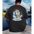 Cute Christmas Penguin Reading Book Cozy Winter Holiday Art Men's Back Print T-Shirt