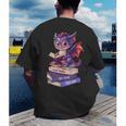 Cute Dragon Read Books Be Kind Stay Weird Book Lover Men's Back Print T-Shirt